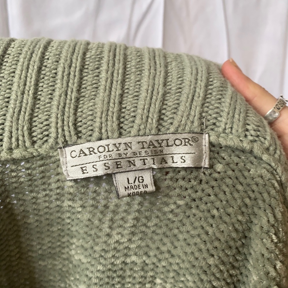 Green velvety sweater